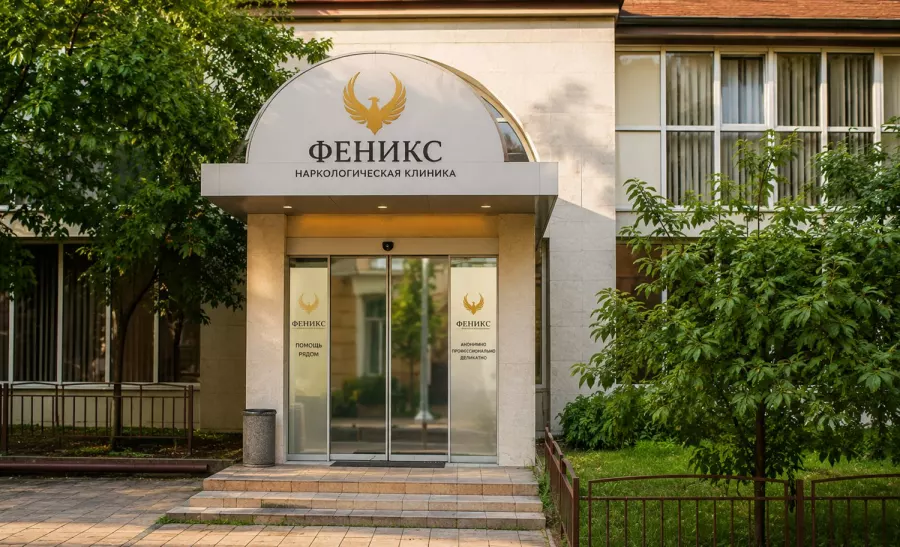 Вход в наркологическую клинику «Феникс» в Немане